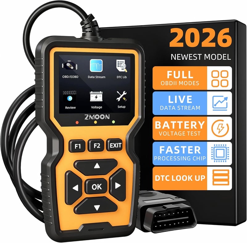 Zmoon ZM201 Professional OBD2 Scanner Diagnostic Tool, Enhanced Check Engine Code Reader with Reset OBDII/EOBD Car Diagnostic Scan Tools for All Vehicles After 1996, 2026 Upgraded - Image 1